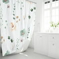 thumbnail image 2 of Floral Shower Curtain - Sage Green Beige Watercolor Flower Leaves Fabric Shower Curtain Set with Plastic Hooks, Modern Minimalist Decorative Waterproof Cloth Shower Curtains for Bathroom, 72x72, 2 of 6