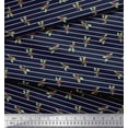 thumbnail image 3 of Soimoi Blue Heavy Canvas Fabric Stripe & Red Berries Fruits Decor Fabric Printed Yard 58 Inch Wide, 3 of 3