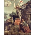 thumbnail image 2 of Giovanni Antonio Boltraffio 19x24 Gold Ornate Framed and Double Matted Museum Art Print Titled - The Resurrection of Christ with the Saint Leonard of Noblac and Lucia (1491-1494), 2 of 4