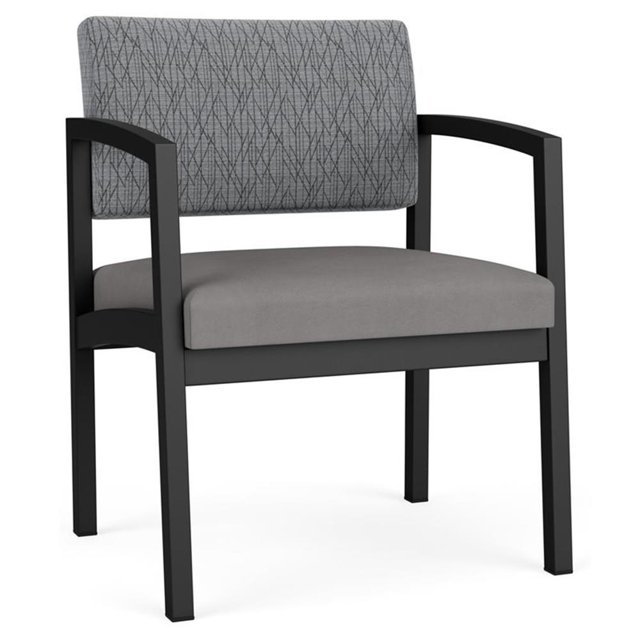 Lenox Fauteuil d'Appoint Surdimensionné en Acier pour Réception / Acier Noir / Gris / Gris