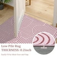 thumbnail image 4 of HOMERRY Area Rugs 5' x 7' Rainbow Stripe Throw Rug for Living Room Bedroom Washable Indoor Neutral Carpet, Pink, 4 of 5