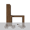thumbnail image 5 of Tcbosik Corner Desk with LED Lights and Charging Station, L-Shaped Computer Desk with Hutch and Bookshelf, Home Office Table with Pegboard, Study Writing Desk with Door and 4 Drawers, Wood Color, 5 of 6
