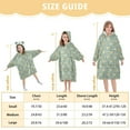 thumbnail image 3 of Dailycode Wearable Blanket Hoodie Oversized Sherpa Flannel Blankets with Pocket for 3-14 Year Old Cute Little Duck and Flowers, 3 of 7
