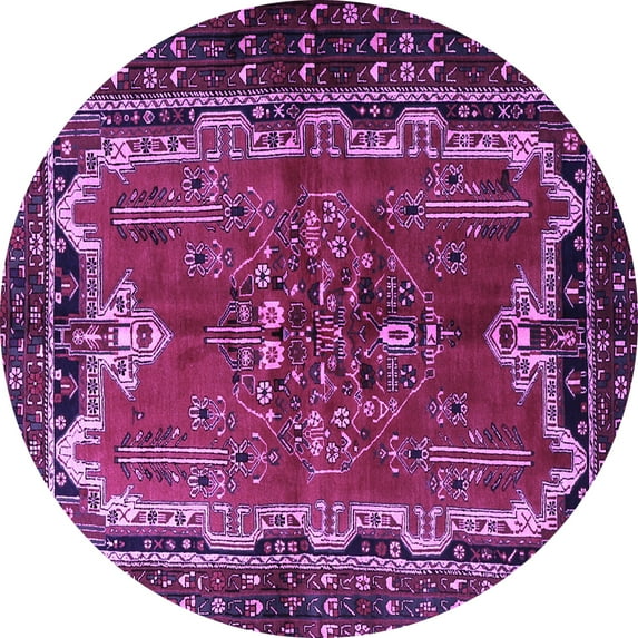 Ahgly Company Indoor Round Persian Purple Traditional Area Rugs, 6' Round