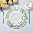thumbnail image 4 of GZHJMY Tropical Palm Leaves Round Placemats, Durable Non-Slip Table Mat Heat and Stain Resistant Placemat for Kitchen Table Outdoor BBQ Activities, 4PCS, 4 of 6