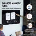thumbnail image 3 of VEVOR Magnetic Glass Whiteboard, Dry Erase Board 36"x24", Wall-Mounted Large White Glassboard Frameless, with Marker Tray, an Eraser and 2 Markers, Black, 3 of 9