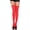 Red, variant on Music Legs Women's Opaque Thigh Highs with Satin Bow 4742-RED