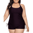 thumbnail image 2 of Hilor Women's Plus Size Tankini Swimsuits Stappy Back Two Piece Bathing Suit, 2 of 8