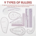 thumbnail image 1 of HLONK Sewing Ruler Set Inch and Metric Clear Curve Straight Shape Marking Ruler Kit Precise Sewing Measuring Ruler, 1 of 10