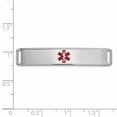 thumbnail image 2 of 14k White Gold Bracelet Medical 8 mm 38.5 in WG Epoxy Enameled ID Ctr Plate # 819, 2 of 2
