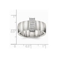 thumbnail image 2 of Stainless Steel Brushed and Polished Cubic Zirconia 8.00mm Band Ring - Size 5, 2 of 2