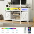 thumbnail image 2 of Farmhouse TV Stand for 65" 70" TVs with LED Light/Outlets USB Ports, 61" Large Entertainment Center with Sliding Barn Door & 4 Tier Storage, 2 of 10