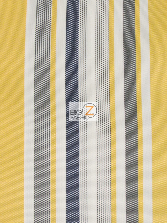 Oxford Stripe Outdoor Canvas Waterproof Fabric / Yellow / Sold By The