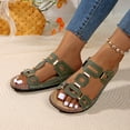 thumbnail image 4 of Rokment Women's Platform Wedge Walking Sandals Beach Summer Fashion Geometric Leather Cork Footbed Comfortable Slip on Dress Slides Casual Shoes AG Size 6, 4 of 8