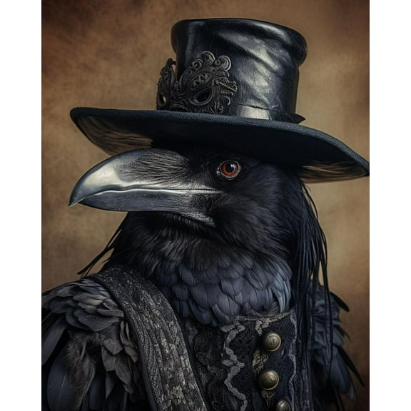 Paint by Numbers for Adults Kids Beginner Crow Gentleman 1 DIY Acrylic Painting by Numbers Kits with Brushes Acrylic Pigment Home Decoration Gifts 16 x 20 inch