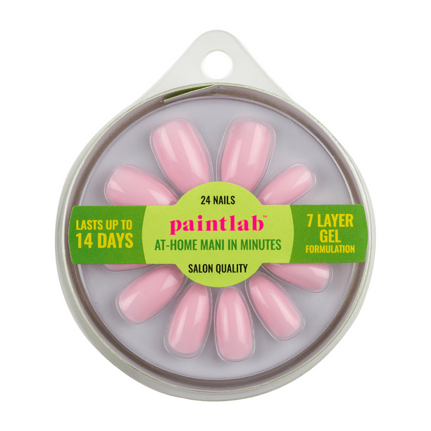 PaintLab Millennial Pink Reusable Press-On Gel Nails Kit, Light Pink ...