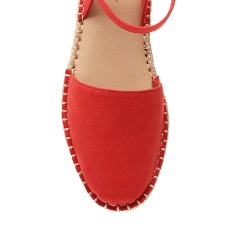 time and tru women's ankle strap espadrille flats
