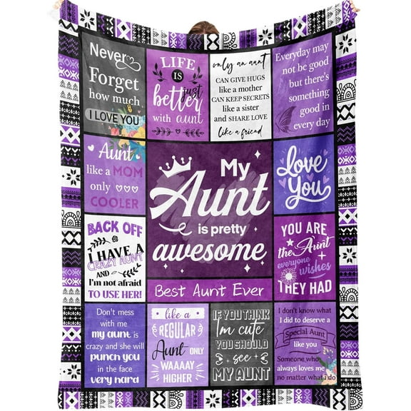 Aunt Gifts Auntie Gift Ideas Gifts for Aunt from Niece Nephew Auntie Birthday Gift Soft Throw Blankets 60"X50"