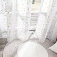 thumbnail image 3 of Deconovo Sheer Curtains 63 inch Length, Floral Embroidered Curtains for Bedroom - 2 Panels, Each 52x63 in, Beige, 3 of 7