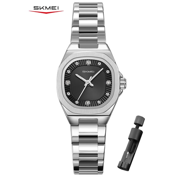 SKMEI Women's Watch, Quartz Analog Dress Watch with Slim Stainless Steel Band Watch for Ladies