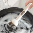 thumbnail image 2 of Adjustable Cleaning Brush With Liquid Dispenser Extendable Handle Refillable PET Scrub Head Smooth Soap Dispensing Non Scratch Ideal For Kitchen Cookware Cleaning Tool, 2 of 4