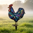 thumbnail image 4 of Sktrjpolfis Double Sided Painted Rooster Yard Stake, 11.8×7.9 Inch Weatherproof Outdoor Lawn Ornament for Flower Bed Backyard Patio Home Garden Decorations, 4 of 5