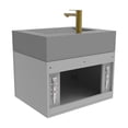 thumbnail image 4 of Castello USA Nile 24" Gray Wood Floating Vanity with Gray Top and Gold Trim, 4 of 10