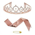 thumbnail image 3 of AkoaDa Birthday-Girl Sash Tiara Crown Set, Sparkling Crown with the Same Shoulder Strap Birthday Gifts Decorations for Girls Women(Rose Gold), 3 of 10