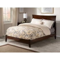 AFI Metro Full Wood Foundation Bed Frame with Panel Headboard, Walnut