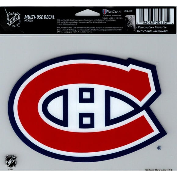 Montreal Canadiens Multi-Use Decal Sticker 5&quot;x6&quot; Clear Back