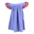 thumbnail image 4 of Unique Baby Girls Back To School Denim Apple Dress (10Y, Red), 4 of 4