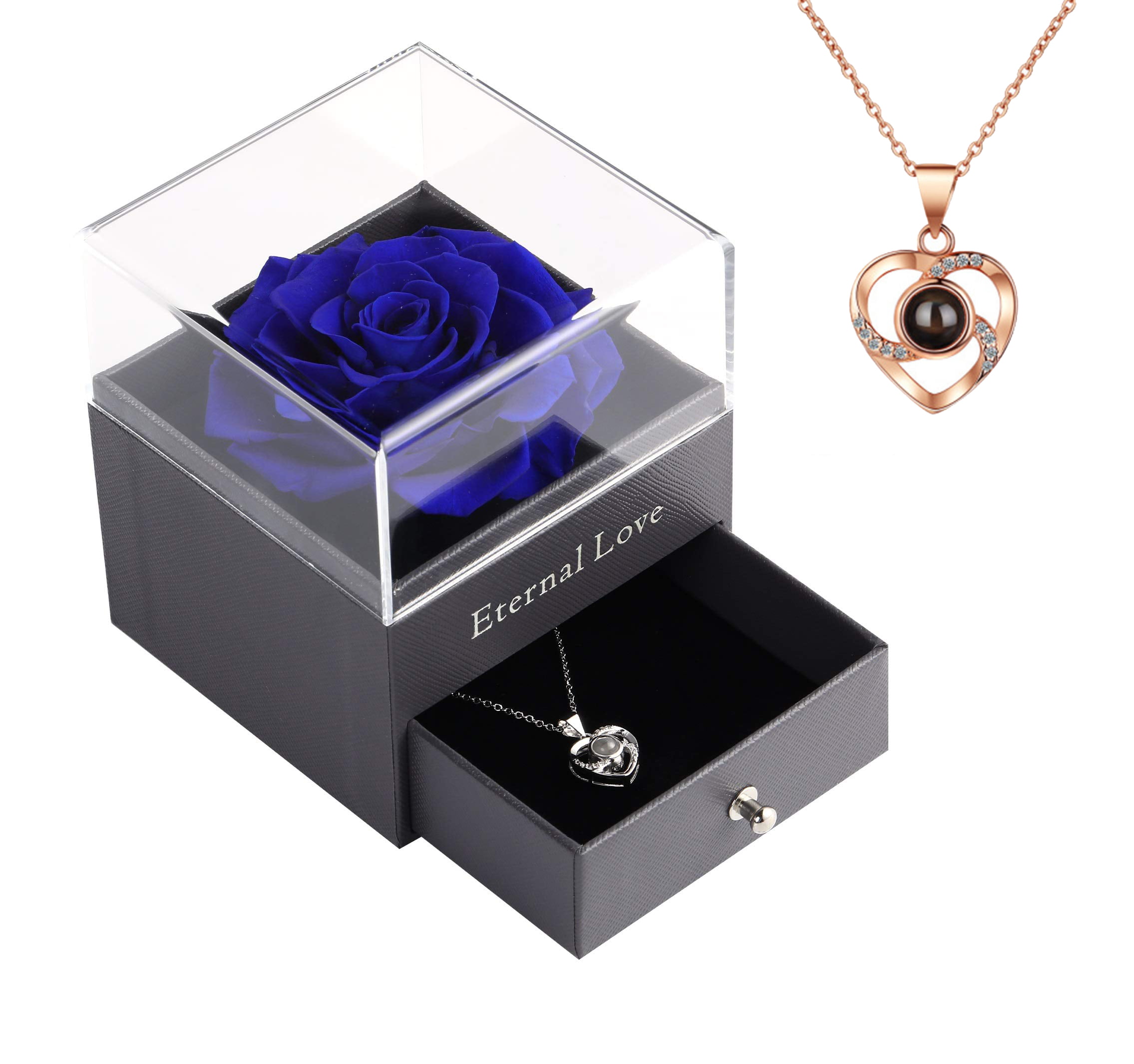 Romantic Gift Valentine's Gift Gold Plated Passion Rose Necklace Elegant Sterling Silver 925 Flower Rose