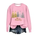 thumbnail image 4 of DianGeFu Womens Sweatshirts Print Long Sleeve Round Neck for 2025 Christmas (Pink,XXXL), 4 of 4