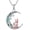 Tree of Life, variant on Cat Celtic Necklace Sterling Silver Two Cats with Sister on the Moon Pendant Necklace Blue Circle Crystal Jewelry Gifts for Her Women (Cat and cat)