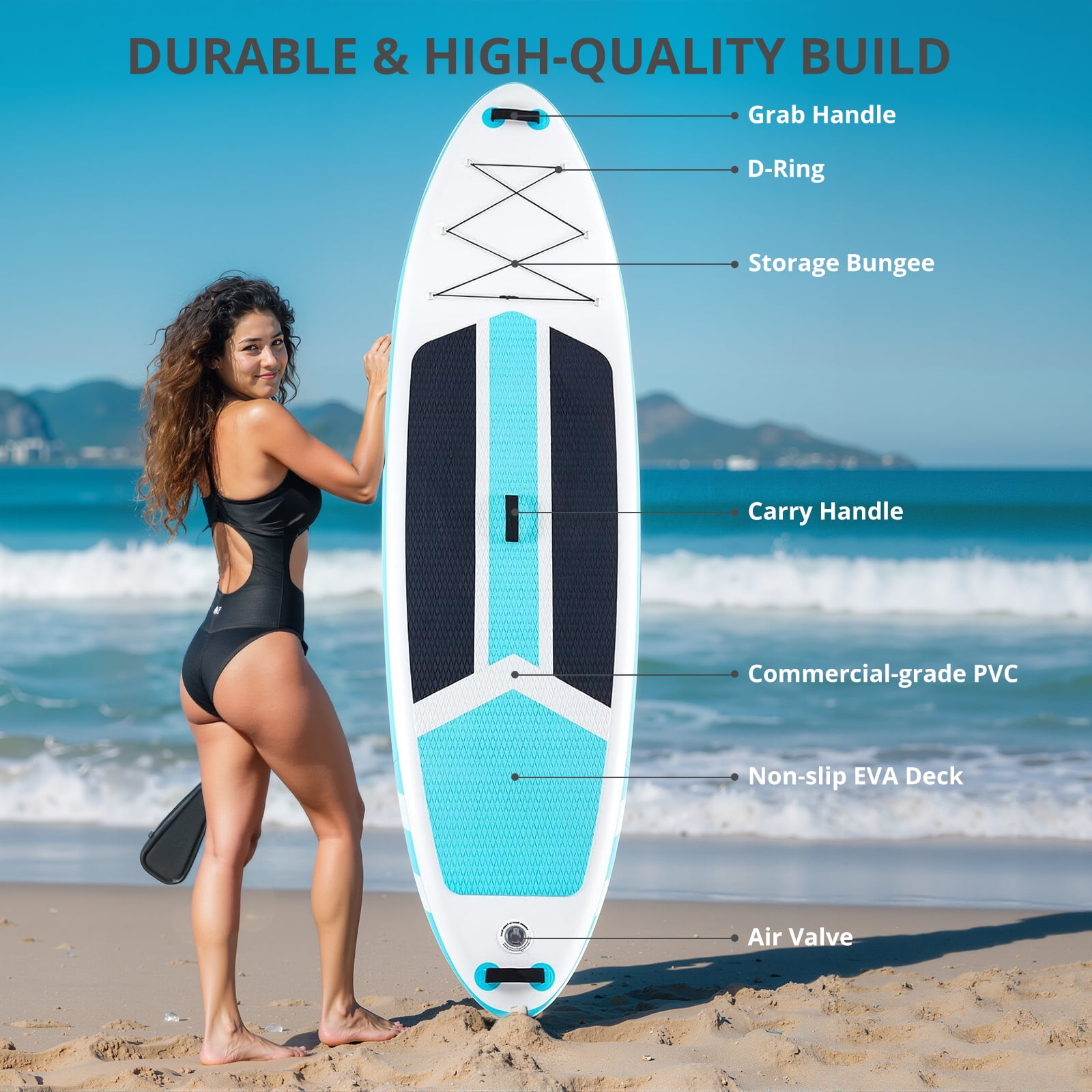 Inflatable Stand Up Paddle Board with Premium SUP Paddleboard Accessories,2-in-1 Paddle for Adults,Orange