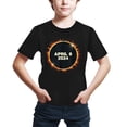 thumbnail image 1 of B91xZ Chemises pour Garçons Col Rond Uni T-Shirt à Manches Courtes, Noir 1-2 Ans, 1 of 4