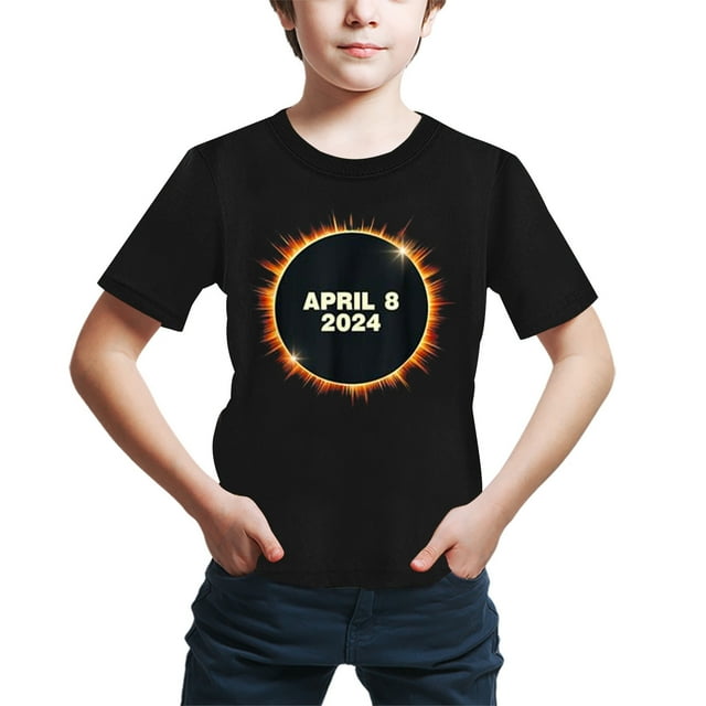 B91xZ Chemises pour Garçons Col Rond Uni T-Shirt à Manches Courtes, Noir 1-2 Ans