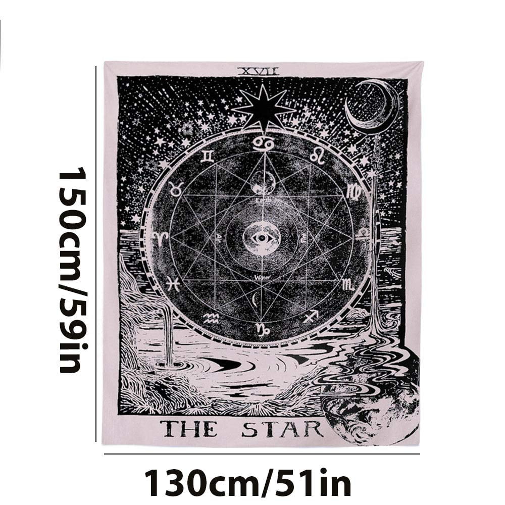 The Moon The Sun ANPHSIN 4 Pcs Tarot Tapestry- Astrology Europe Divination Tapestry- Wheel of Fortune The Star Mysterious Medieval Wall Hanging Tapestries for Home Room Decor