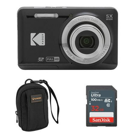 PIXPRO FZ55 Friendly Zoom Digital Camera, Black, Point and Shoot, Bundles with SD Card and Slinger Camera bag