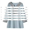 thumbnail image 3 of Pxiakgy Cotton Linen Shirts for Women Cotton Linen Tops Peasant Tops Retro Embroidered 3/4 Sleeve Boho Tops Breathable Top Solid Color Shirts Lightweight Pullover Shirt Mexican Shirts Bohemian Tops, 3 of 7