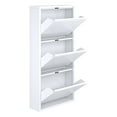 thumbnail image 2 of ModFusion Metal Shoe Cabinet with 3 Flip Drawers, Wall Mounted & No Assembly Sneaker Storage, White, 2 of 11
