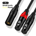 thumbnail image 2 of XLR to XLR Y-Splitter Cable Balanced XLR Female to Dual XLR Male Audio Microphone Adapter 2 XLR to XLR Audio Adapter,A, 2 of 7
