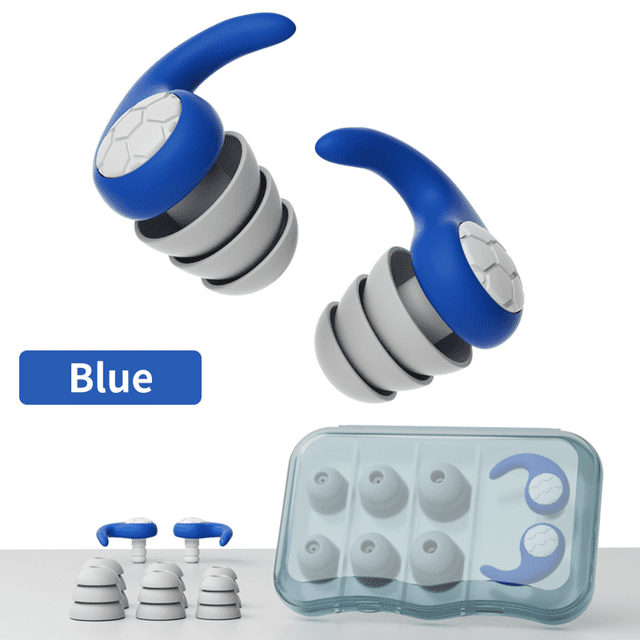Tapones de silicona para los oídos con triple capa de reducción de ruido para natación Unisex Talla única