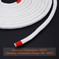 thumbnail image 4 of Unique Bargains 22.97ft x 0.51inch Ceramic Fiber Rope, Square Braided Rope High-Temperature Gasket Seal for Boiler Furnace Oven Kiln Casting, White, 4 of 4