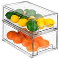 thumbnail image 2 of Sorbus Cajones para Refrigerador Organizadores Apilables, Transparentes y Extraíbles para Almacenar Alimentos en la Cocina, el Refrigerador, el Congelador y el Tocador (Paquete de 2, Mediano), 2 of 11