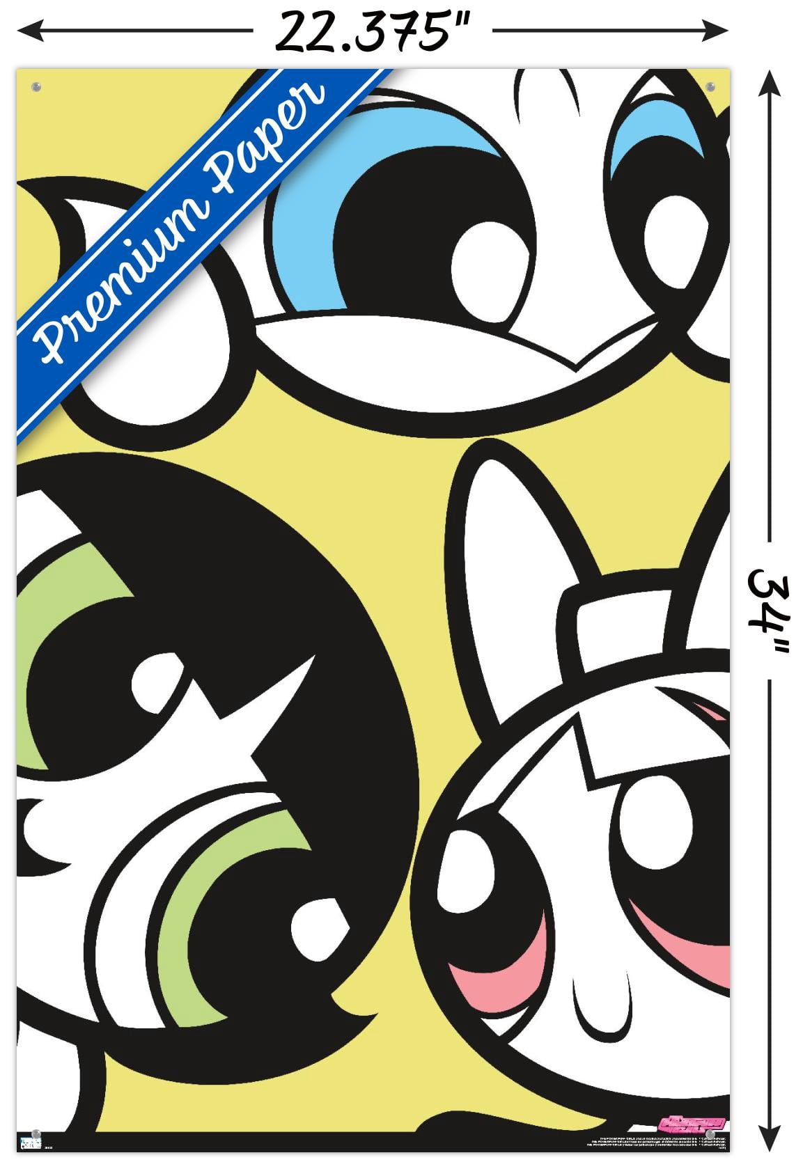 The Powerpuff Girls - Group Faces Wall Poster with Pushpins, 22.375" x 34"