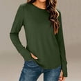 thumbnail image 2 of Bxsruta Womens Long Sleeve Tops Crewneck Pullover Shirts Basic Tee Casual Athletic Tops, 2 of 8