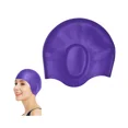 thumbnail image 2 of Gorro de baño para mujeres y hombres con cabezas medianas o grandes. Ideal para adultos, niños mayores, niños y niñas. Clip nasal gratuito. Púrpura, 2 of 5