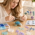thumbnail image 5 of Ocean Animal Beading Kit – Frosted Sea Glass-Style DIY Kit, Make 5 Cute Sea Creatures, Portable Craft for Travel, Stress Relief for Adults & Kids, 5 of 6