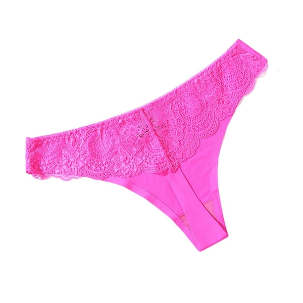 Minnieouse Bragas de tiro bajo, tanga, bragas sin costuras, diseño de encaje, sexy, atractiva, mano de obra fina, elasticidad, ropa de dormir para mujer Ropa interior Rosa roja METRO Minnieouse AP019044-17